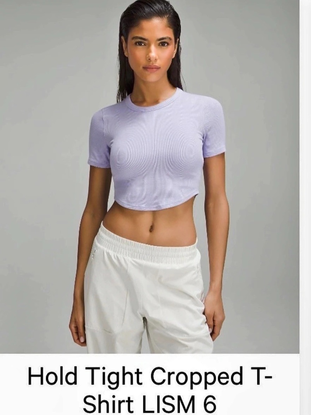 Lululemon Hold Tight Cropped T-Shirt in Purple Size 6 Like New